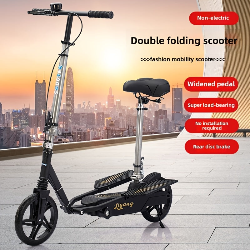 Two-Wheeled Foldable Commuter Scooter Without Battery Riding Scooters - Tophatter Daily Deals
