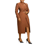 Back Slit Suit Vest Two-piece Set Brown 0 - Tophatter Daily Deals