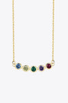 925 Sterling Silver Rainbow Cubic Zirconia Necklace Gold One Size Necklaces - Tophatter Daily Deals