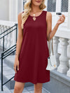 Cutout Round Neck Sleeveless Dress Casual Dresses - Tophatter Daily Deals