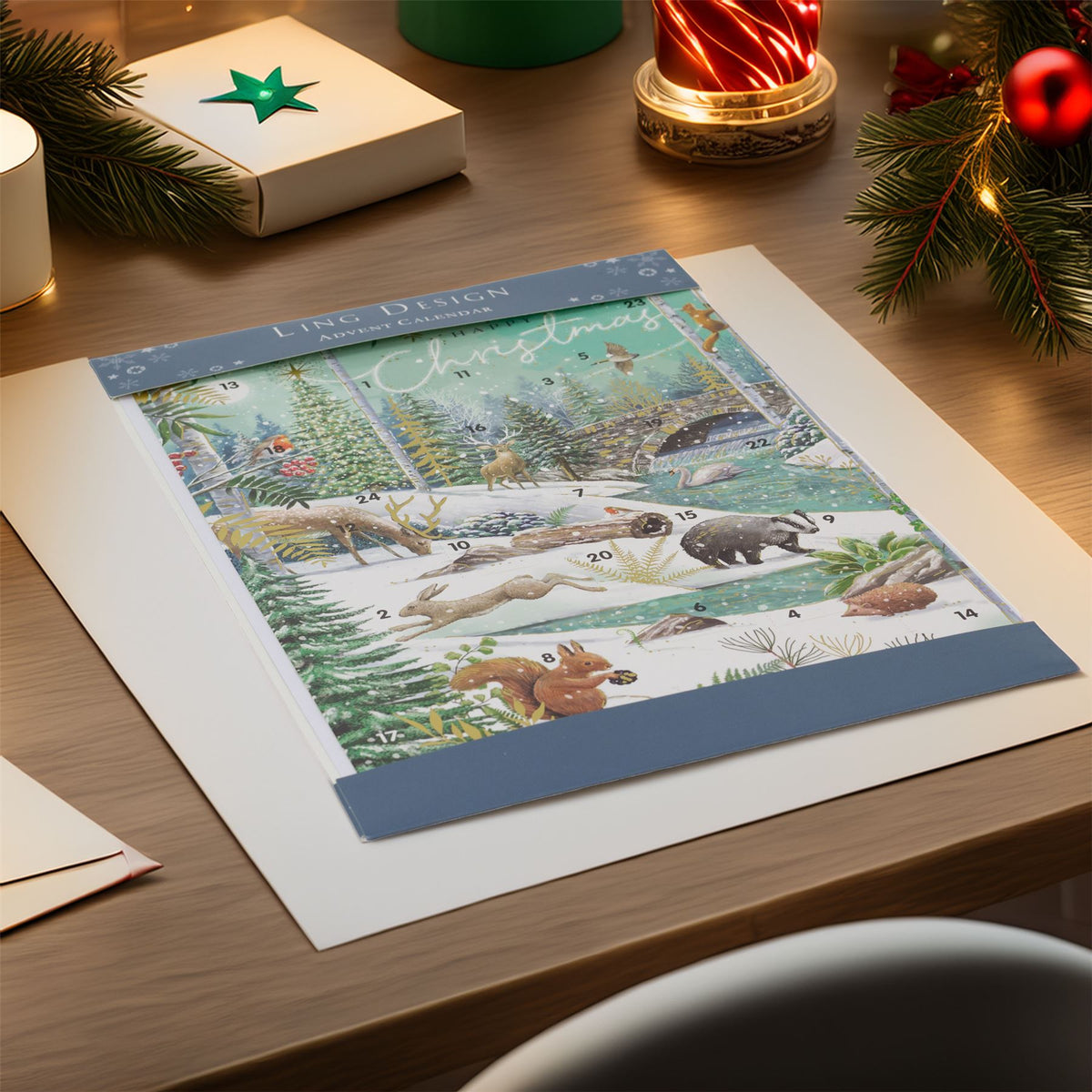 Festive Christmas Advent Calendar | Winter Flora & Fauna Advent Calendar Advent Calendar - Tophatter Daily Deals
