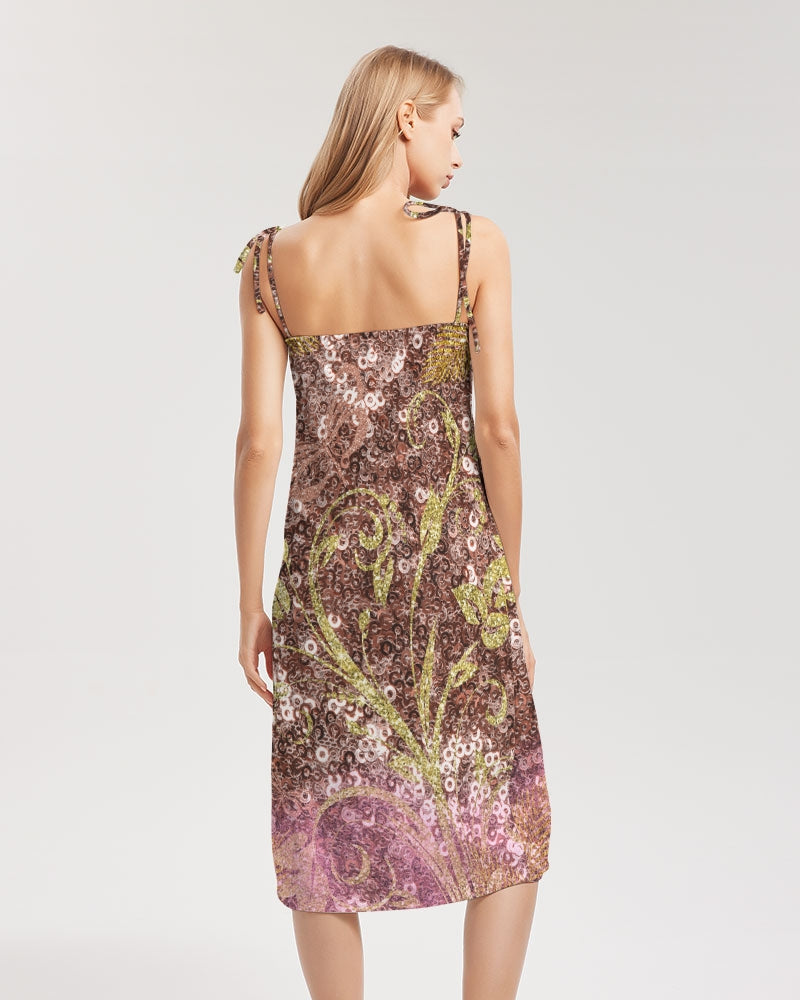 BEAUTIFUL PURPLE GITTER DESIGN CREATED BY FLIPSTYLEZ Women's All-Over Print Tie Strap Split Dress All-Over Print Dresses & Skirts - Tophatter Daily Deals