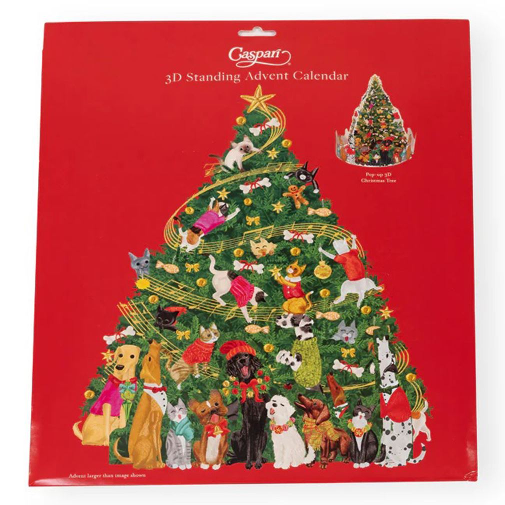 Pop-up 3D Caroling Pets Christmas Advent Calendar | Christmas Tree Calendar 31cm Advent Calendar - Tophatter Daily Deals