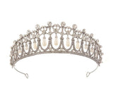 Bridal Crown Rhinestone Pearl Water Drop Hair Accessories Wedding Dress Ornaments Silver 0 - Tophatter Daily Deals