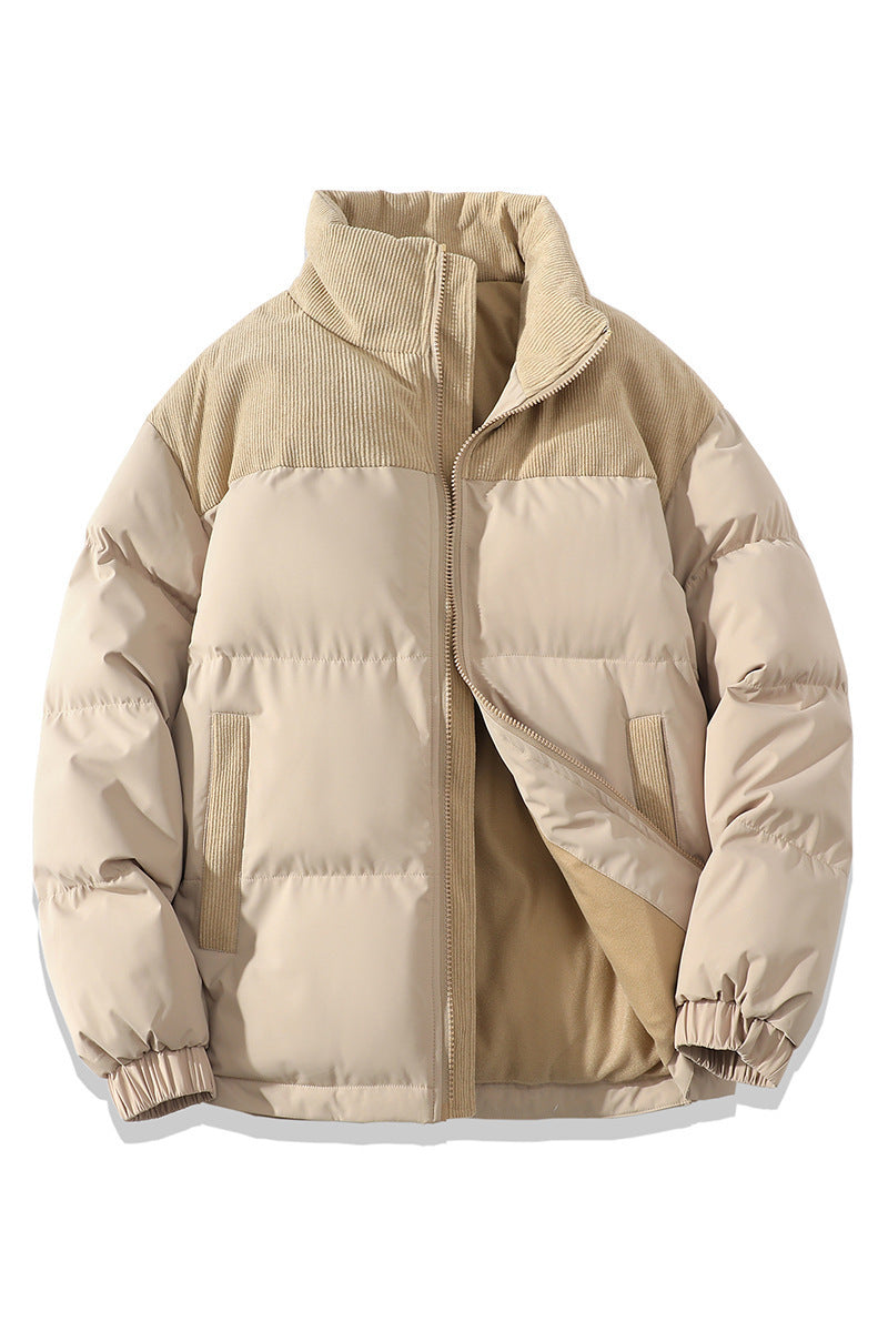 Insulating Unisex Puffer Coat - Stand Collar, Cotton Khaki 3D Changing Face Moving Picture Frame - Tophatter Daily Deals