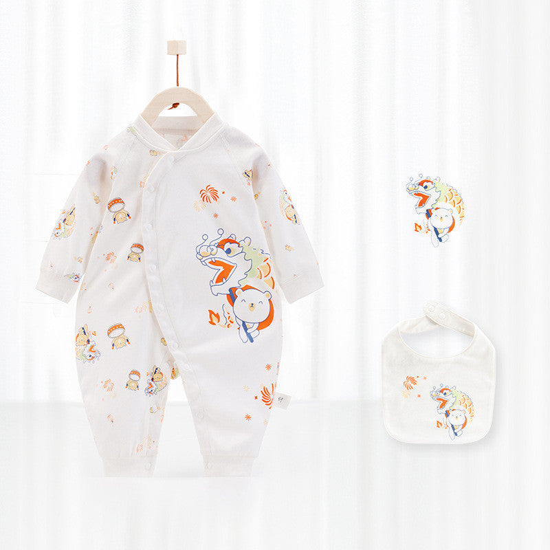 Baby's Pure Cotton Thermal Jumpsuit Lion dance 0 - Tophatter Daily Deals