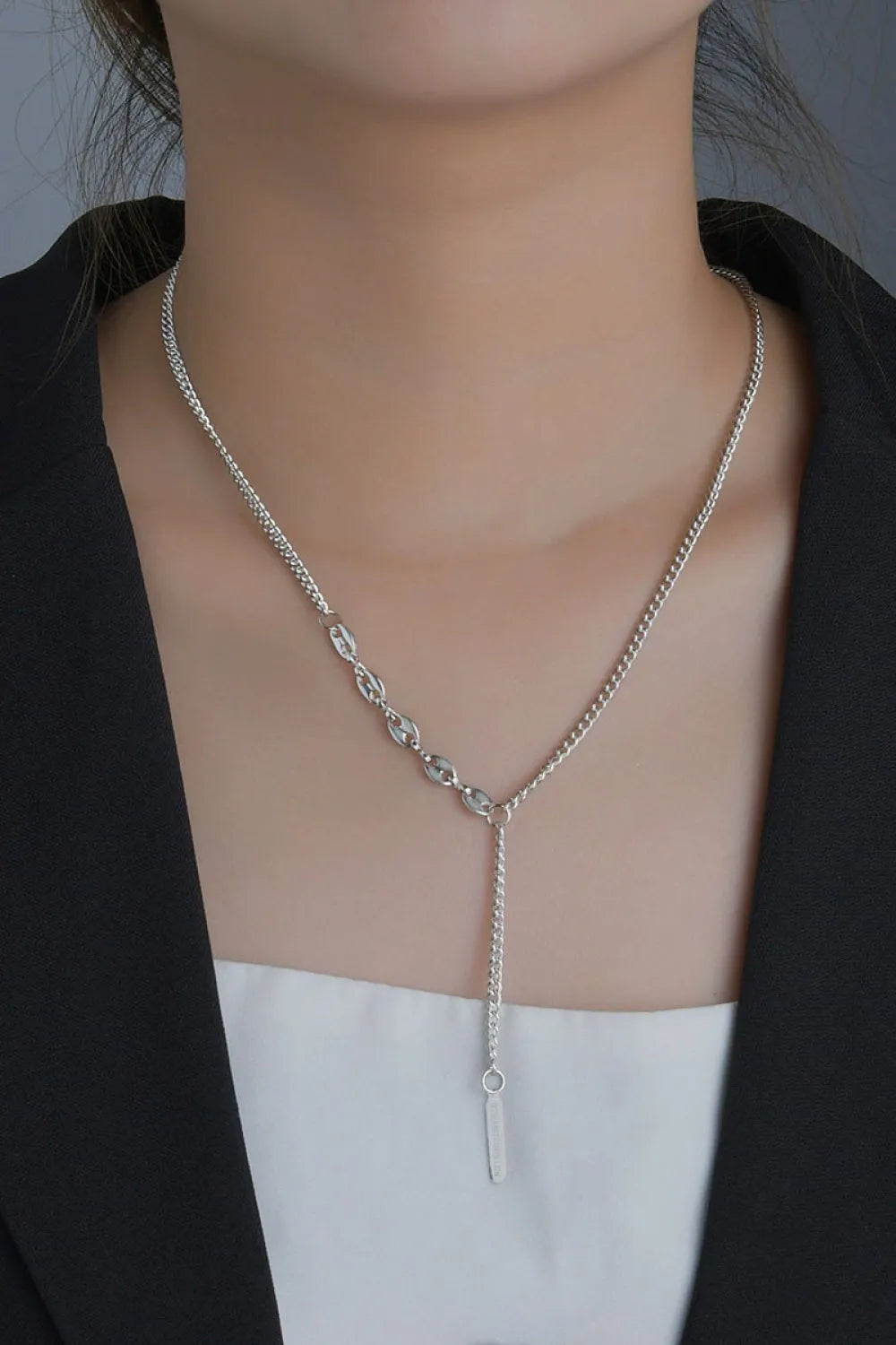 Stainless Steel Two-Piece Necklace Set Necklaces - Tophatter Daily Deals