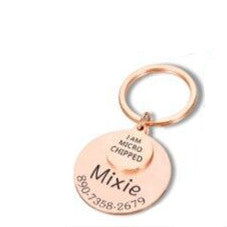Anti-lost Engraved Pet Tag Collar Tag Pendant Keychain Rose Gold 7 - Tophatter Daily Deals