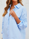 Button Up Long Sleeve Mini Shirt Dress Casual Dresses - Tophatter Daily Deals