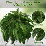 Artificial Fern Flower Arrangement Green Plant Plastic Crafts 60 leaves 55cm 0 - Tophatter Daily Deals