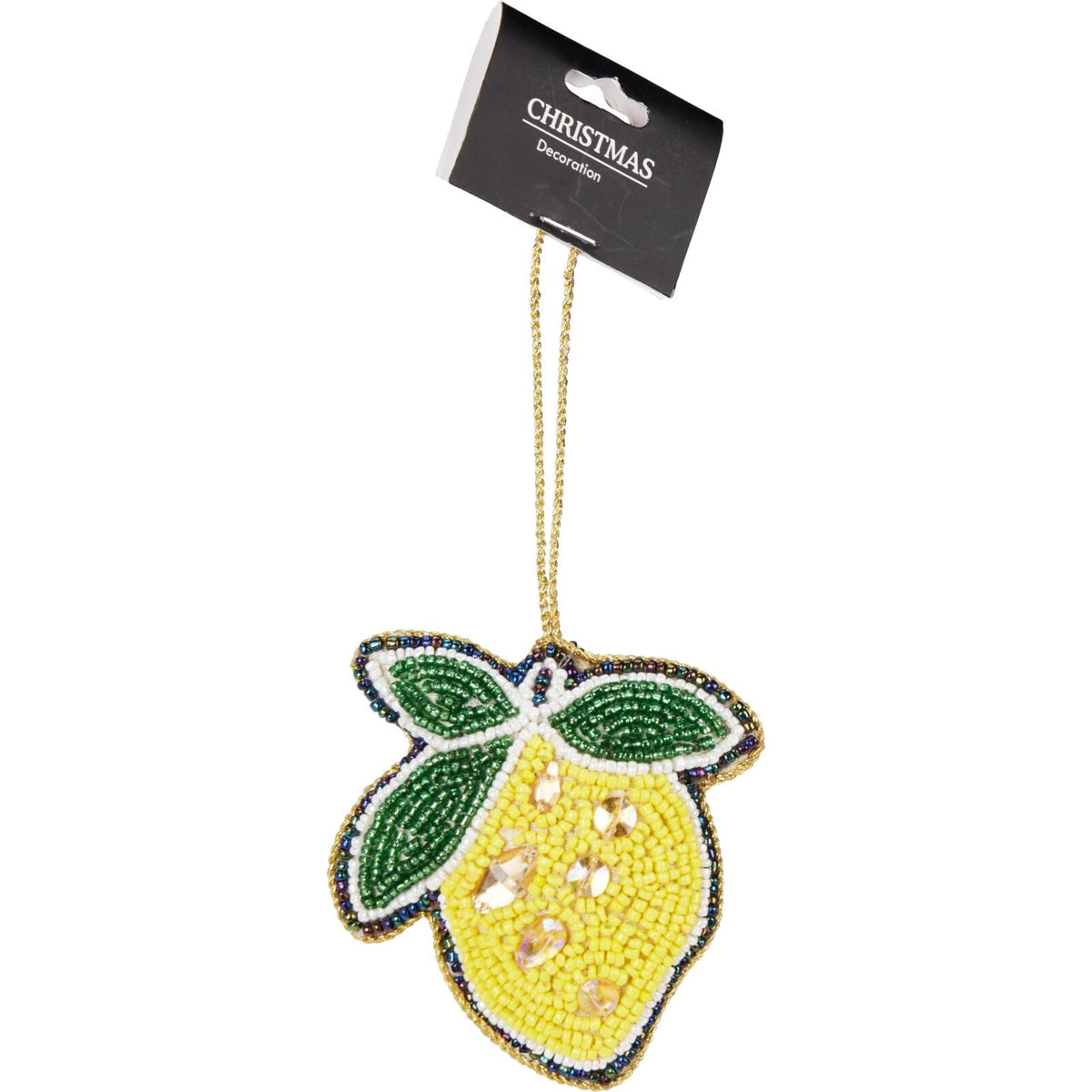 Lemon Beaded Christmas Tree Bauble | Colourful Fruit-shaped Tree Ornaments Baubles - Tophatter Daily Deals