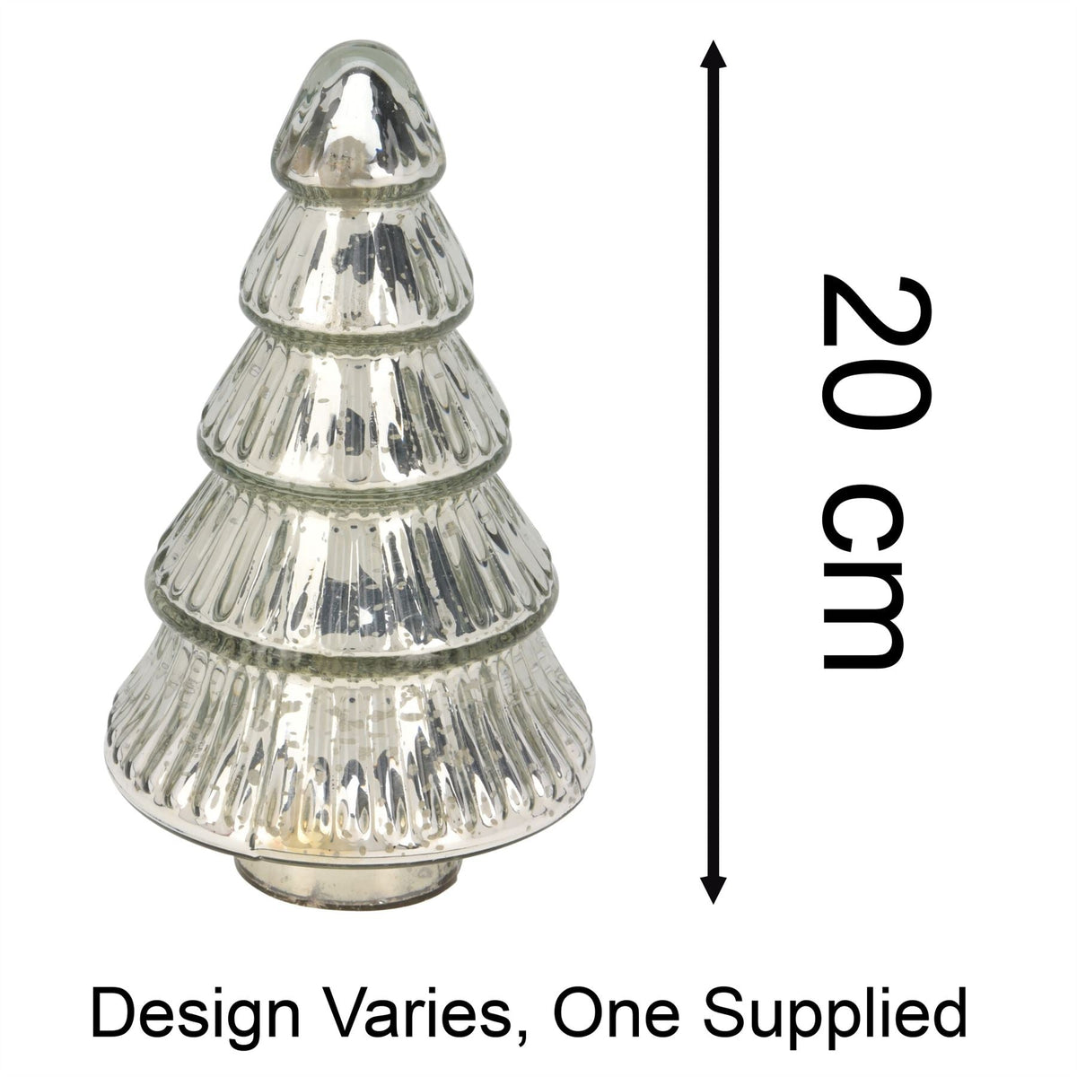 Silver Glass Christmas Tree | Freestanding Mottled Gold Tree Ornament - 20cm Ornament - Tophatter Daily Deals
