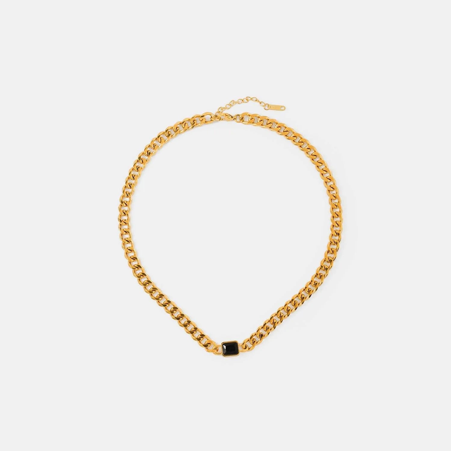Zircon 18K Gold-Plated Chunky Chain Necklace Gold One Size Necklaces - Tophatter Daily Deals