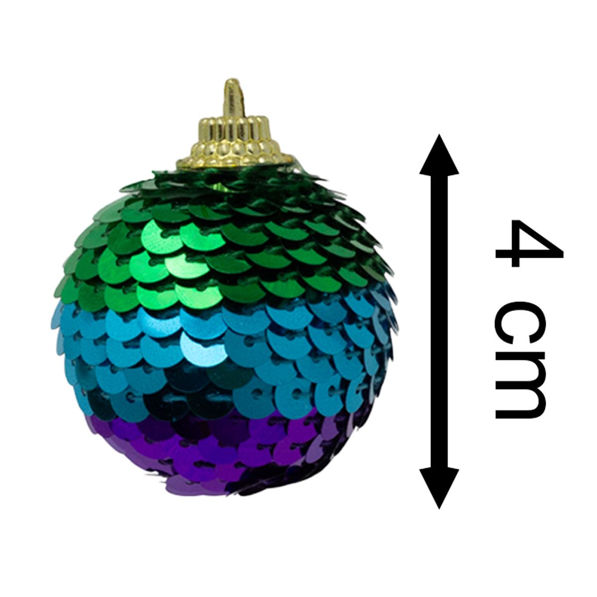 Set of 8 Sequin Rainbow Christmas Baubles | Multicoloured Tree Decorations - 4cm Baubles - Tophatter Daily Deals