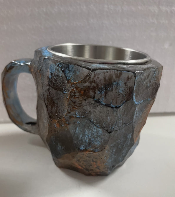 400ml Resin Mineral Crystal Coffee Mugs With Handles Elegant Fake Mineral Crystal Cup For Workplace Home Decor Christmas Gift Kitchen Gadgets Blue Ore 10cm High Flat mouthed inner liner 0 - Tophatter Daily Deals