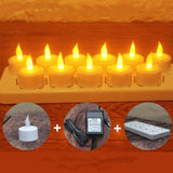 12 LED Rechargeable Electronic Candles Yellow flashing US 0 - Tophatter Daily Deals