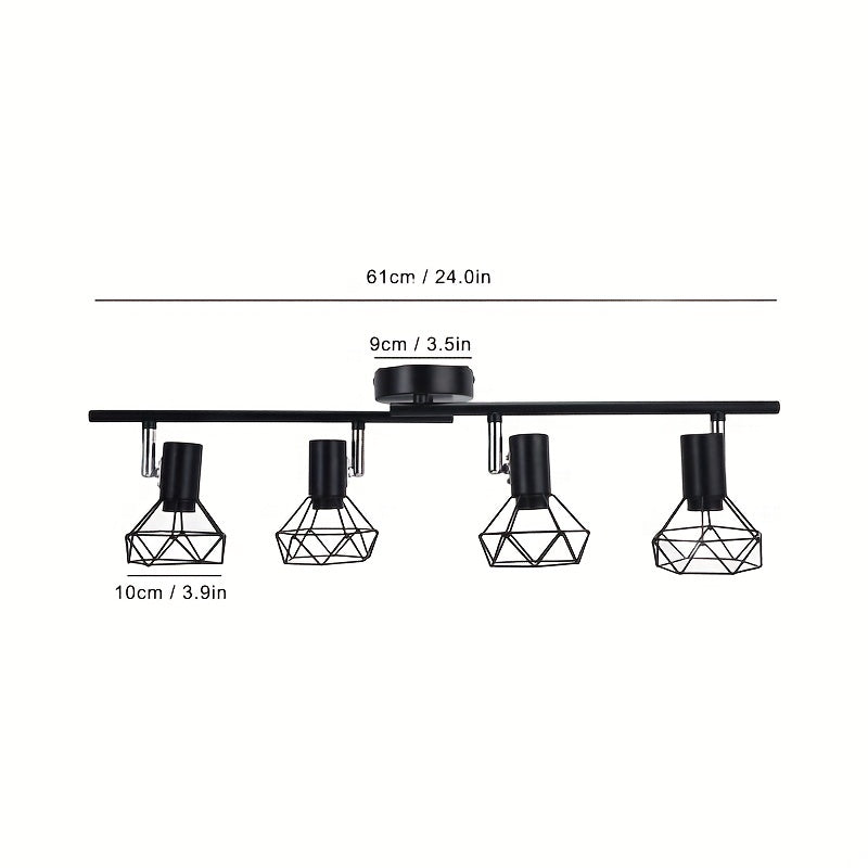Industrial 4-Light Semi-Flush Ceiling Light Ceiling Lights - Tophatter Daily Deals