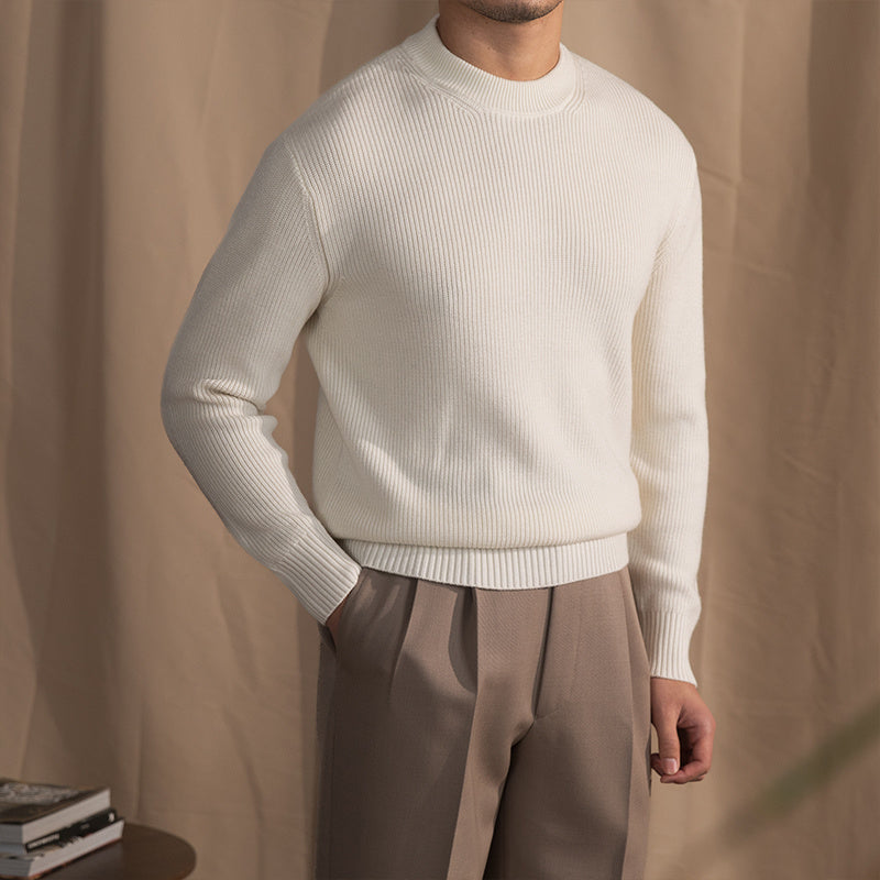 Warm Classic Men's Crewneck Sweater - Wide Rib Wool Blend 3D Changing Face Moving Picture Frame - Tophatter Daily Deals