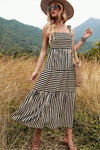 Striped Smocked Tiered Cami Dress Stripe Casual Dresses - Tophatter Daily Deals