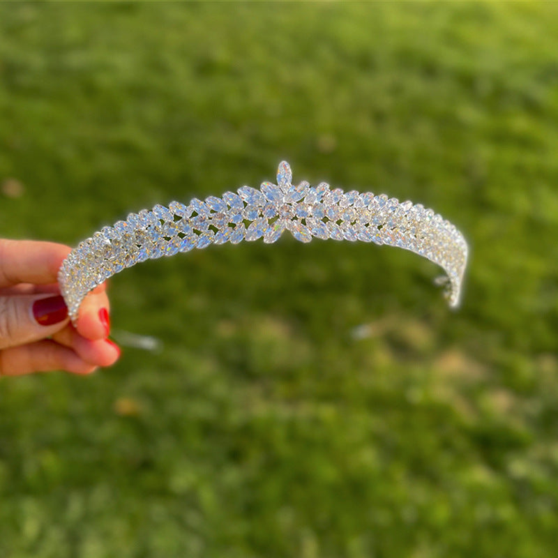 Bride Headdress Wedding Jewelry Zircon Crown 0 - Tophatter Daily Deals