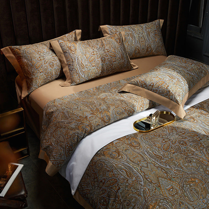 140 Cotton Satin Digital Printed Four-piece Bedding Set 0 - Tophatter Daily Deals