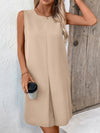 Ivy Lane Pocketed Round Neck Sleeveless Mini Dress Casual Dresses - Tophatter Daily Deals