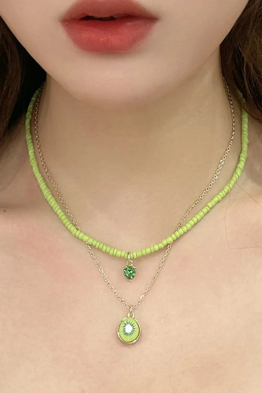 Fruit Pendant Double-Layered Necklace Necklaces - Tophatter Daily Deals