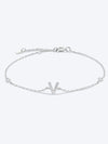 V To Z Zircon 925 Sterling Silver Bracelet V Silver One Size Bracelets - Tophatter Daily Deals