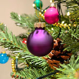 Box Of 25 Multicoloured Mini Glass Christmas Baubles Tree Decorations - 3.5cm Baubles - Tophatter Daily Deals