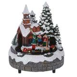 Illuminated Musical Moving Christmas Ornament | Alpine Scene With Moving Train Light Up LED Xmas Decoration | Design Varies One Supplied Model Village - Tophatter Daily Deals