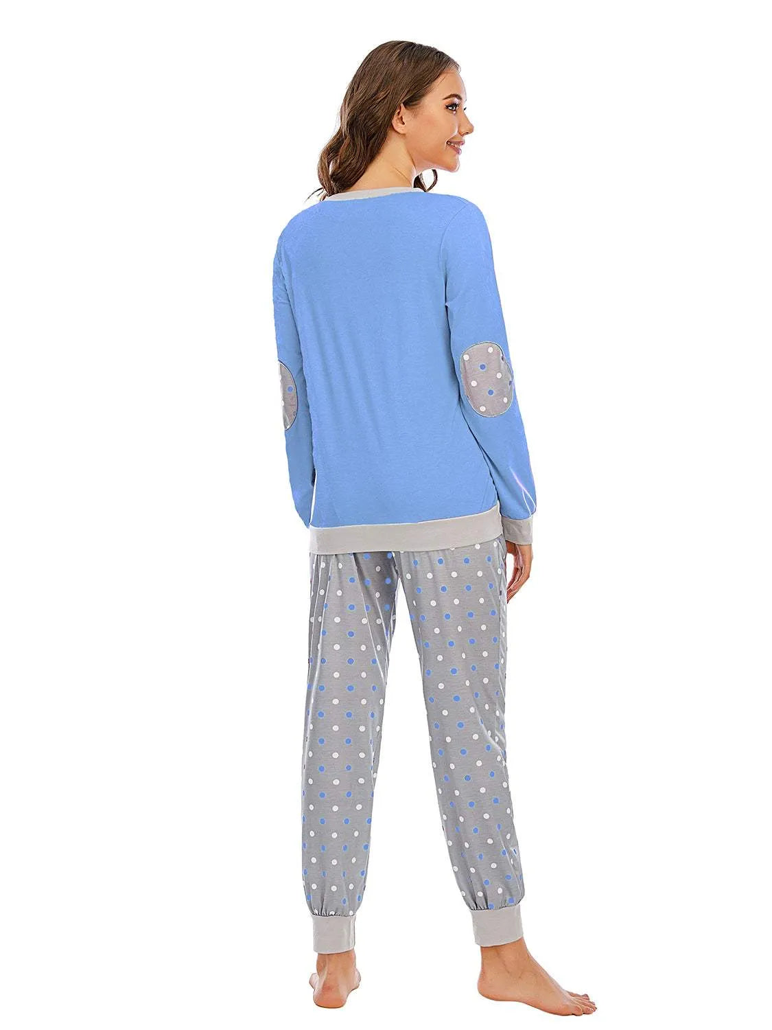 Long Sleeve Top and Polka Dot Pants Set Loungewear Sets - Tophatter Daily Deals