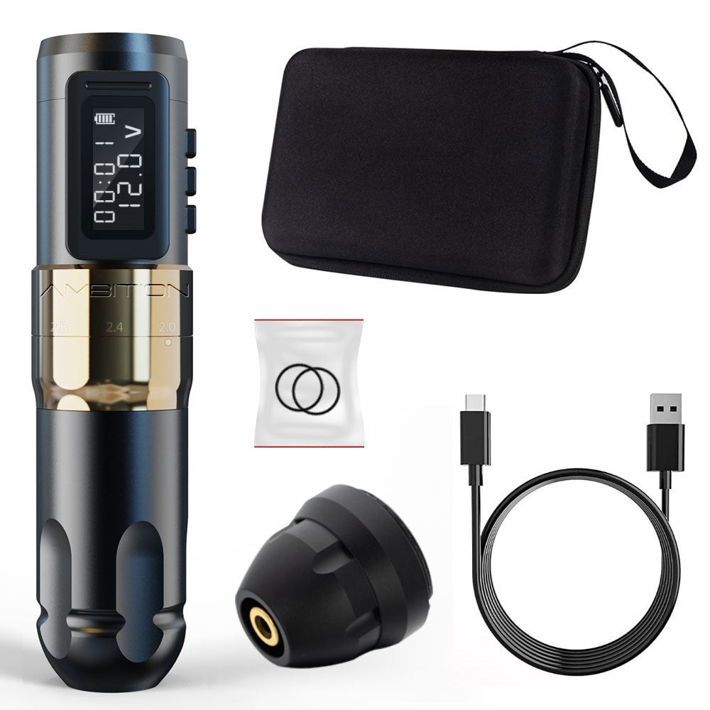 Adjustable Stroke Brushless Tattoo Pen Battery Pen High Power Gold single battery USB 0 - Tophatter Daily Deals