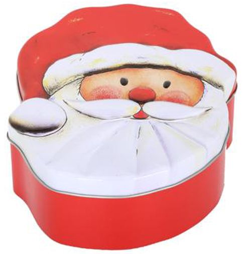 Santa Shaped Tin ~ Christmas Holidays Santa Claus Cake/Cookie Tin Biscuit Tin - Tophatter Daily Deals