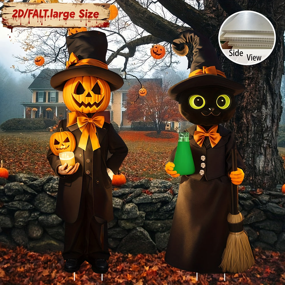 Halloween Cat Pumpkin Yard Lawn Ornaments Halloween - Tophatter Daily Deals