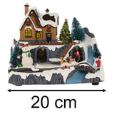 Traditional Christmas Village Scene | LED Light-Up Ornament with Movement - 20cm Ornament - Tophatter Daily Deals