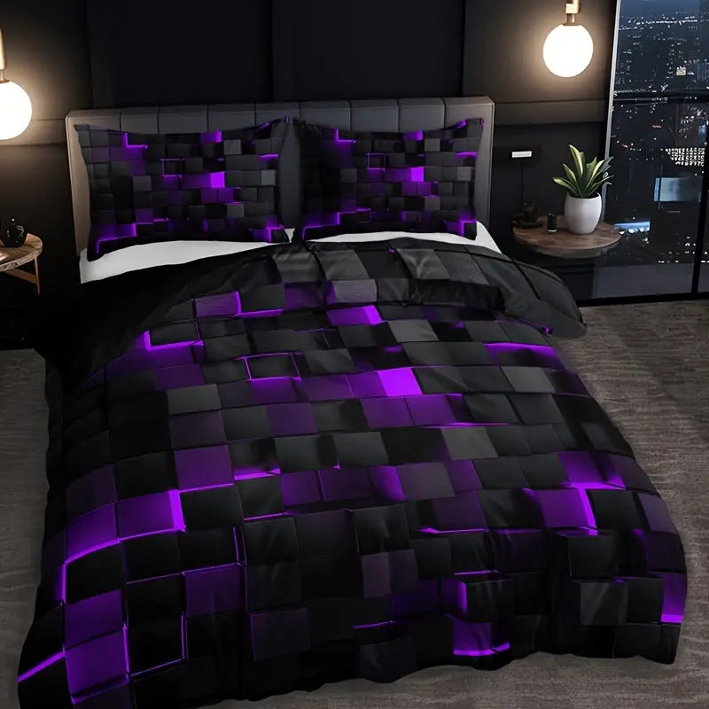 Abstract Grid Series Quilt Cover Digital Printing Bedding 0 - Tophatter Daily Deals