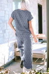 Short Sleeve Top and Pocketed Pants Lounge Set Loungewear Sets - Tophatter Daily Deals