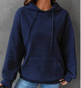 Soft Cozy Women’s Hoodie Sweater - Waffle Knit Layering Blue 3D Changing Face Moving Picture Frame - Tophatter Daily Deals