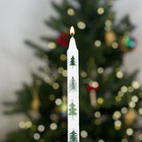 Christmas Tree Dinner Candle | Tall Unscented Taper Christmas Candle - 23cm Candle - Tophatter Daily Deals