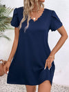 V-Neck Short Sleeve Mini Dress Casual Dresses - Tophatter Daily Deals