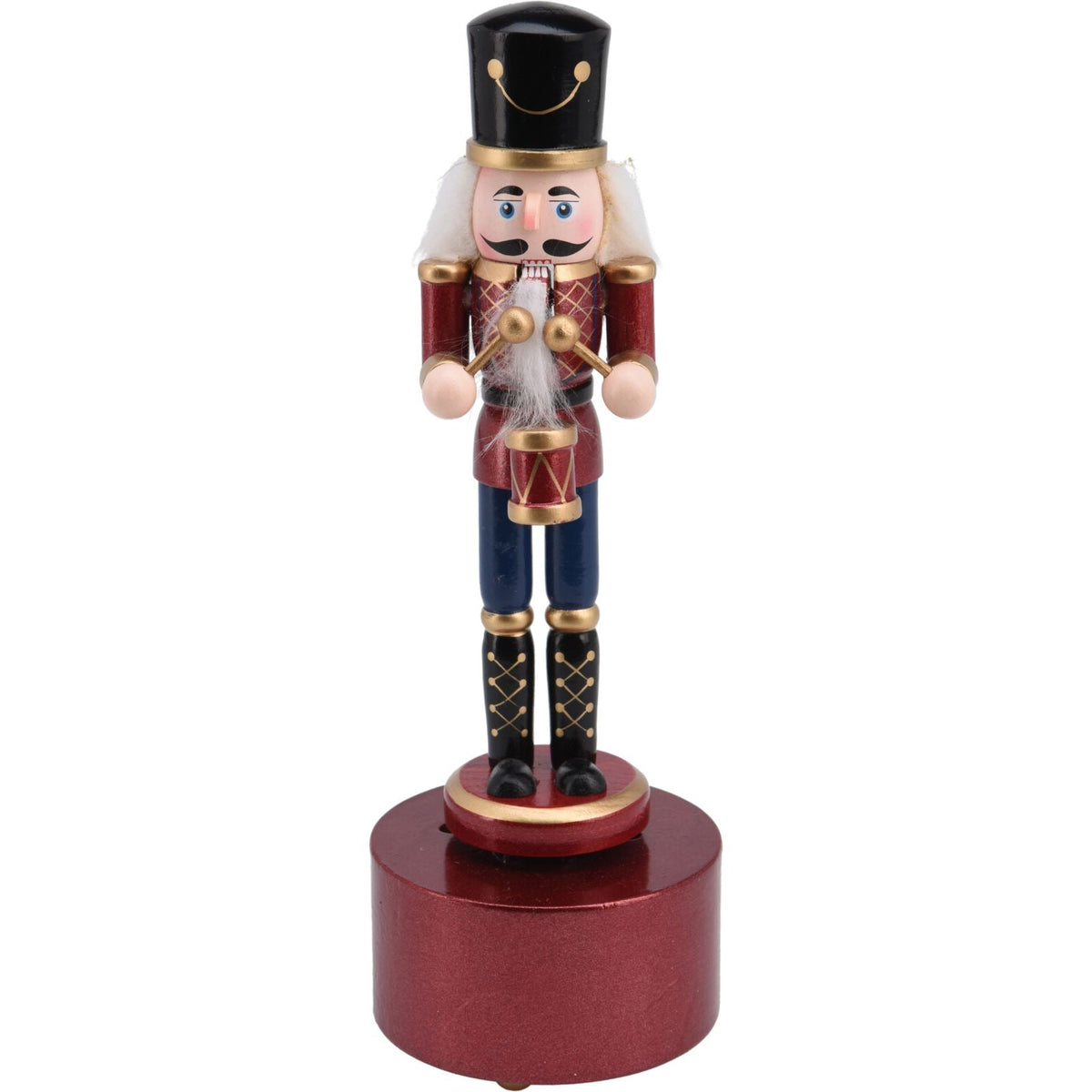 Musical Wooden Christmas Nutcracker Soldier | Nutcracker with Music Box - 24cm Ornament - Tophatter Daily Deals