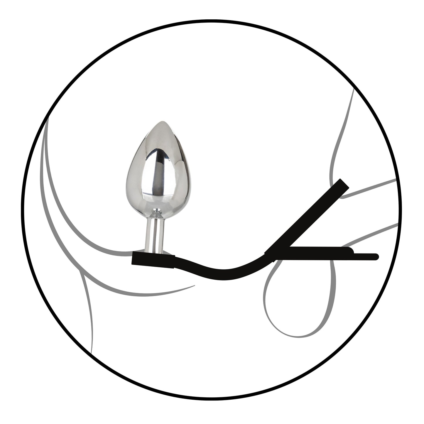 Star Fucker XL Teardrop Plug Black Silicone and Silver Metal Dual Enhancer with Sparkling Gem Accent > Anal Range > Prostate Plugs - Tophatter Daily Deals