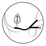 Star Fucker XL Teardrop Plug Black Silicone and Silver Metal Dual Enhancer with Sparkling Gem Accent > Anal Range > Prostate Plugs - Tophatter Daily Deals