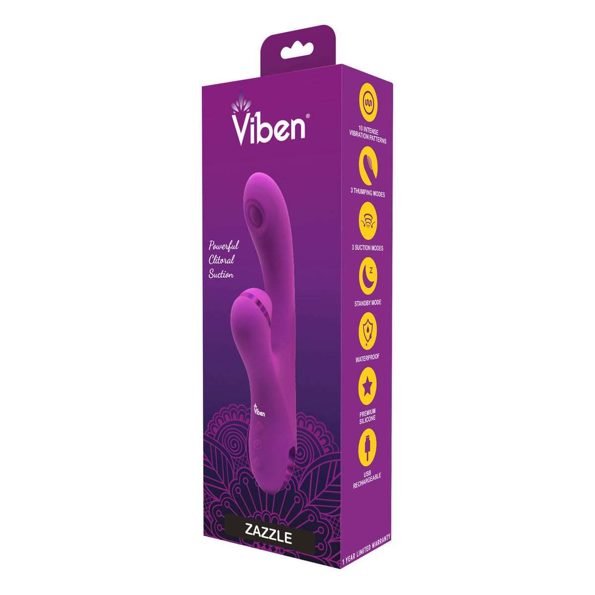 Viben Dazzle Thumping Rabbit in Berry > Vibrators > Ladies > Rabbit - Tophatter Daily Deals