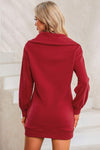 Half Zip Dropped Shoulder Mini Sweatshirt Dress Casual Dresses - Tophatter Daily Deals