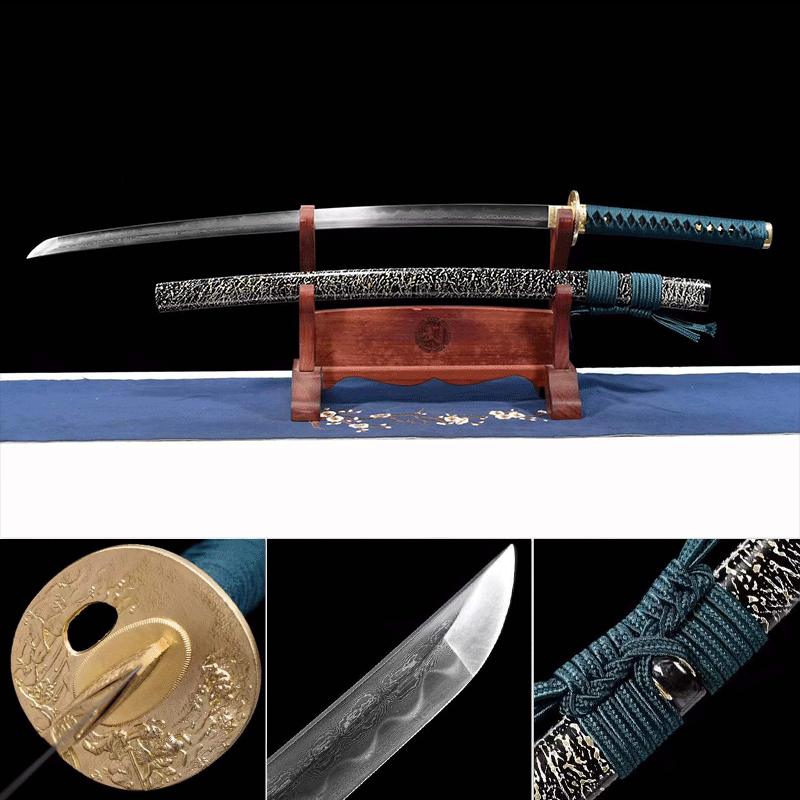 Hand Forged Japanese Samurai Katana Dark Pattern Steel - Tophatter Daily Deals