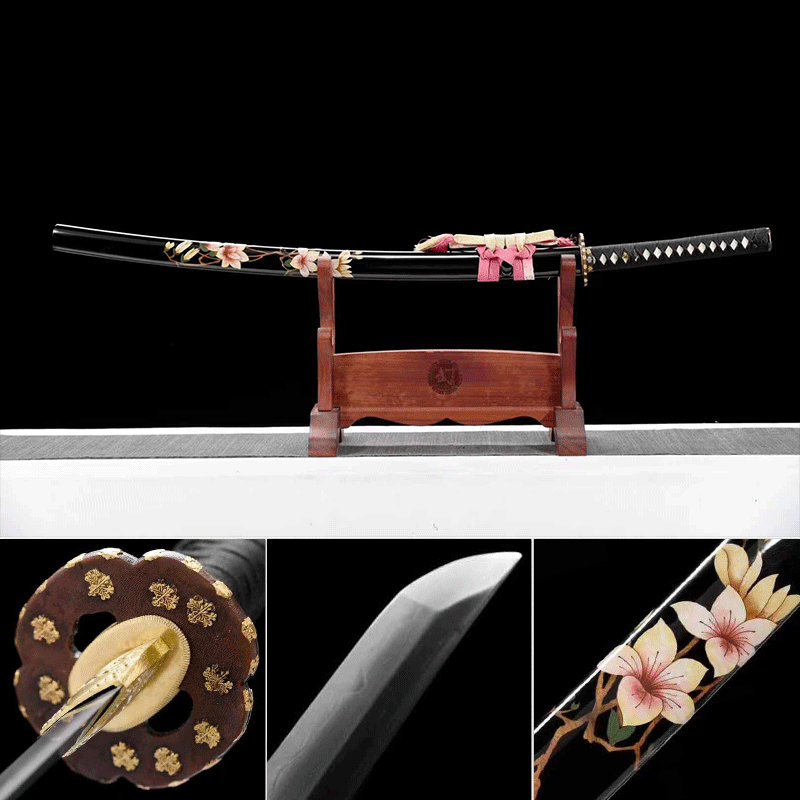 High-End Samurai Sword Series - Forged Steel Samurai Sword "Purple Gold Flower" - Tophatter Daily Deals