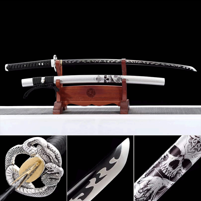 Hand Forged Japanese Samurai Katana Heavenly Serpent High Manganese Steel - Tophatter Daily Deals