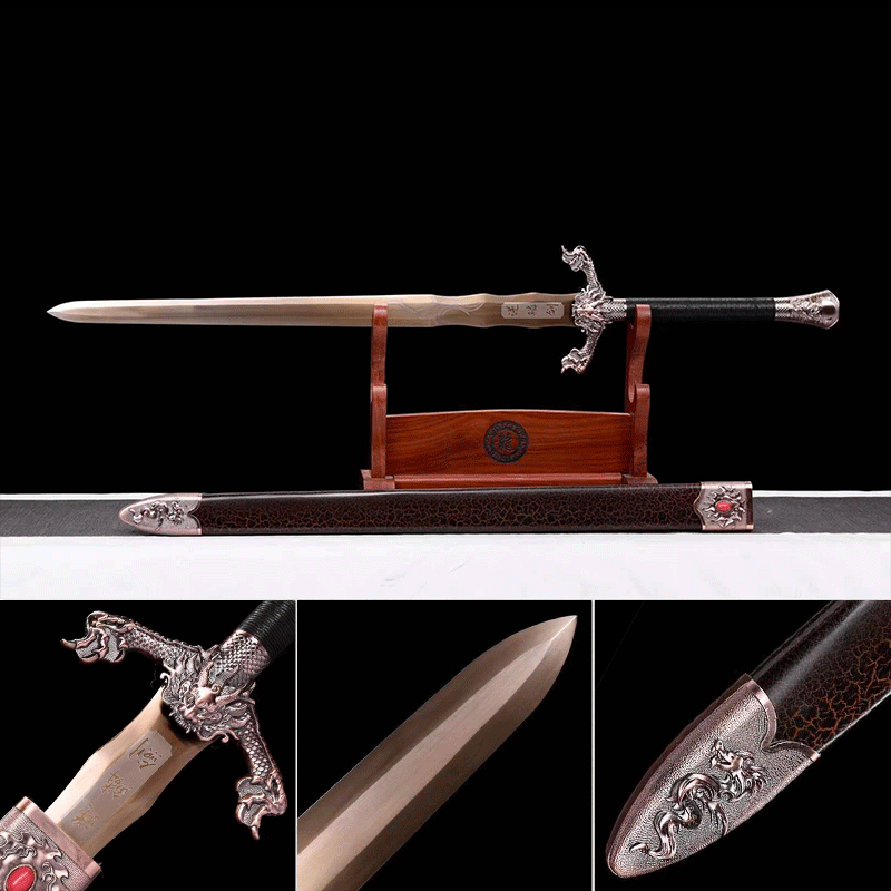 Handmade Dragon Scale Chinese Sword With Gold - Tophatter Daily Deals