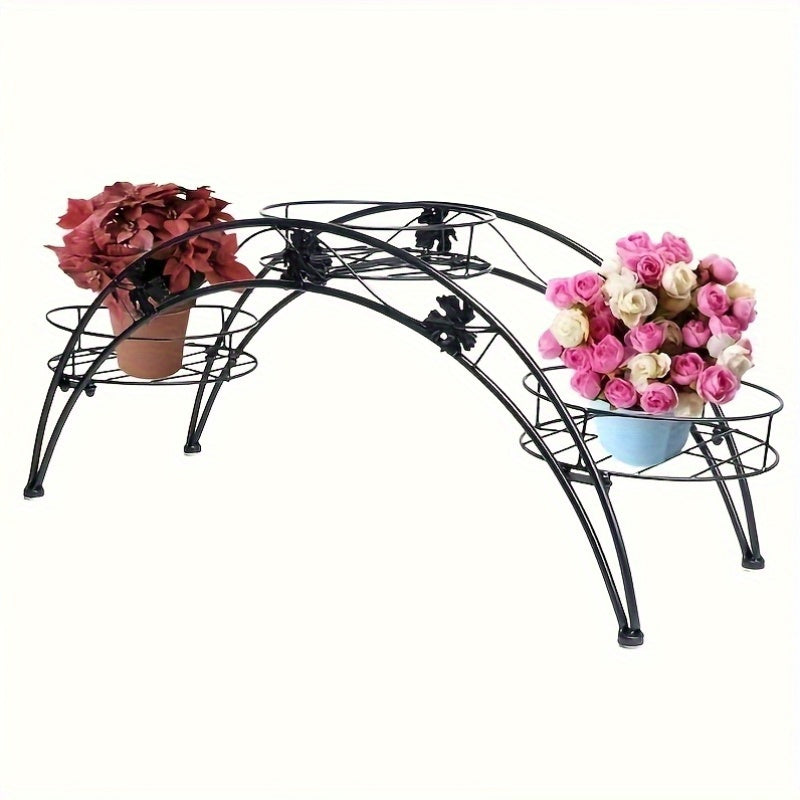 Arched Iron Plant Stand Flower Pot Holder Home & Garden > Artificial Plants > Pots, Planters & Accessories - Tophatter Daily Deals
